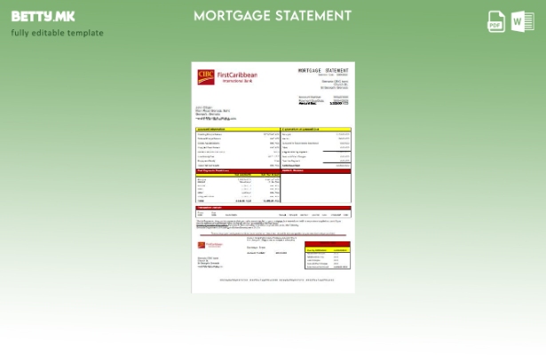 Модерен стил Гренада CBIC банкарски извод од хипотека шаблон